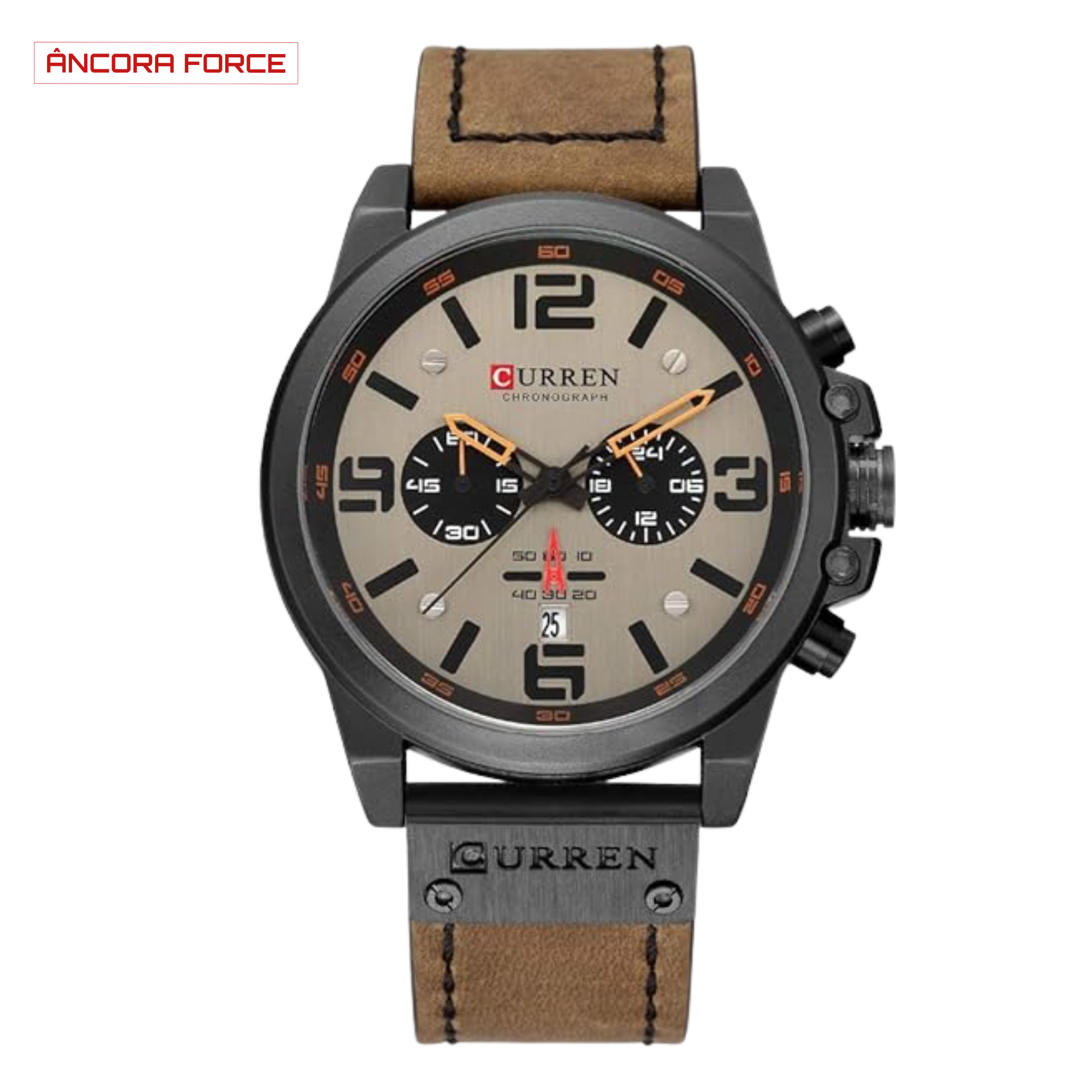 Relógio Masculino CURREN 8314 — Fashion Marrom-Cinza