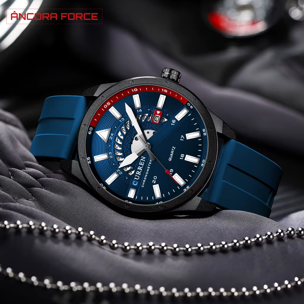Relógio Masculino CURREN 8421 — Esportivo Azul