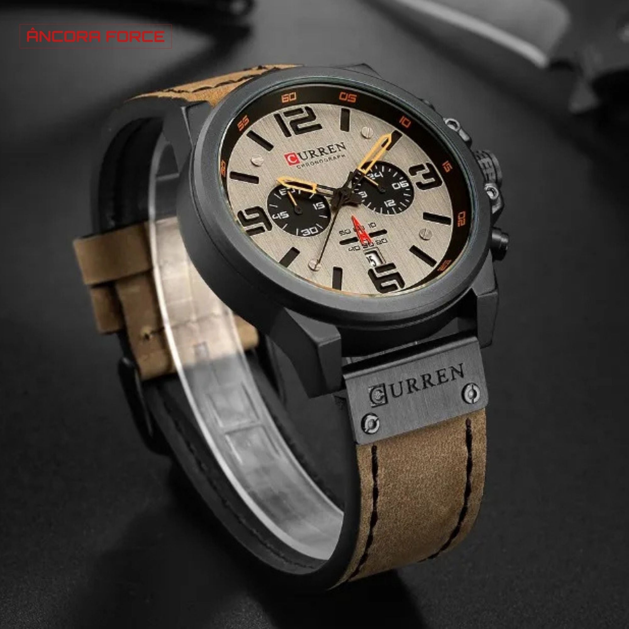 Relógio Masculino CURREN 8314 — Fashion Marrom-Cinza