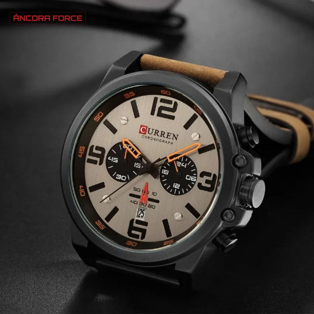 Relógio Masculino CURREN 8314 — Fashion Marrom-Cinza