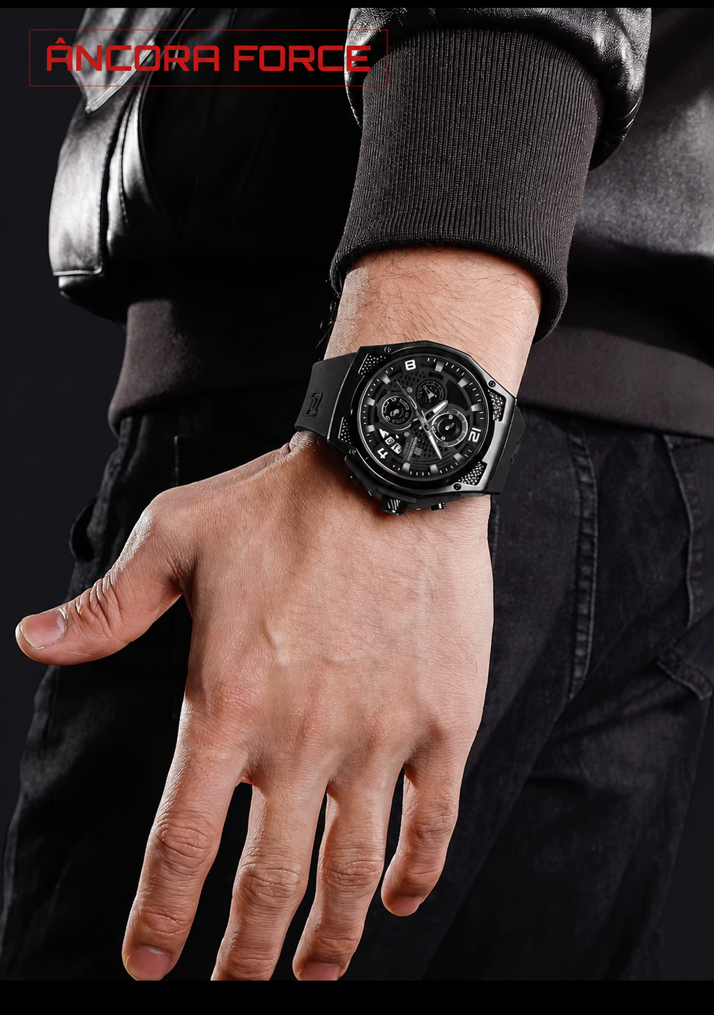Relógio Masculino Naviforce NF8051T Quartzo Preto Resistente à Água