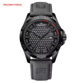 Relógio Masculino NAVIFORCE NF8023 — Esportivo Preto com Pulseira de Couro Ecológico