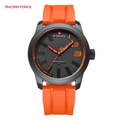 Relógio Masculino NAVIFORCE NF9202T — Militar Laranja com Pulseira de Silicone e Resistência à Água 30M