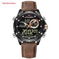 Relógio Masculino NAVIFORCE NF9208 – Digital Militar com Pulseira de Couro